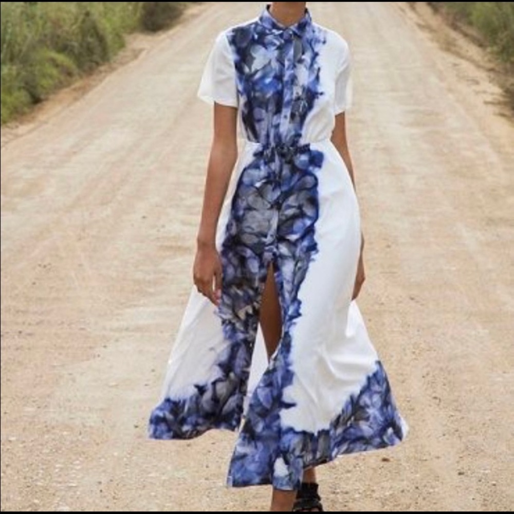 💯 Silk Shirt Dress Limited Edition Banana Republic x Piece&Co